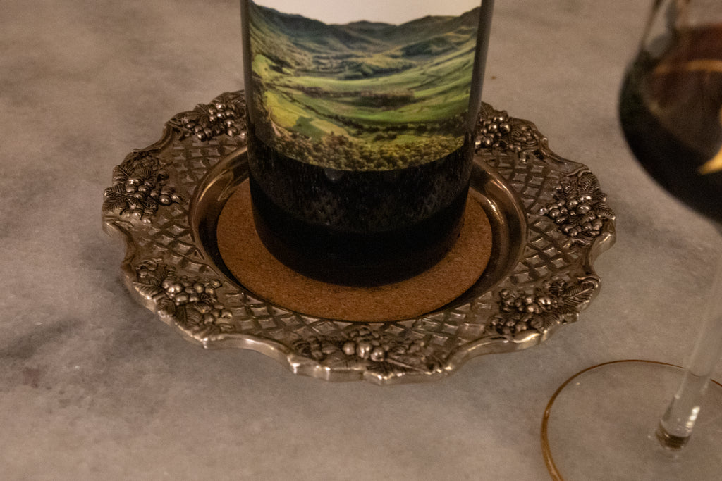 Vintage Godinger Silverplate Grape Wine Coaster