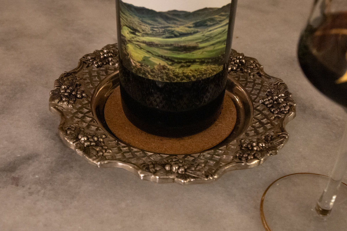 Vintage Godinger Silverplate Grape Wine Coaster