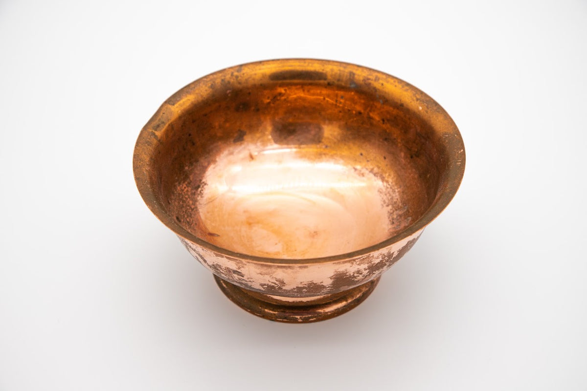 Vintage Coppercraft Guild Footed Copper Bowl, Taunton Massachusetts