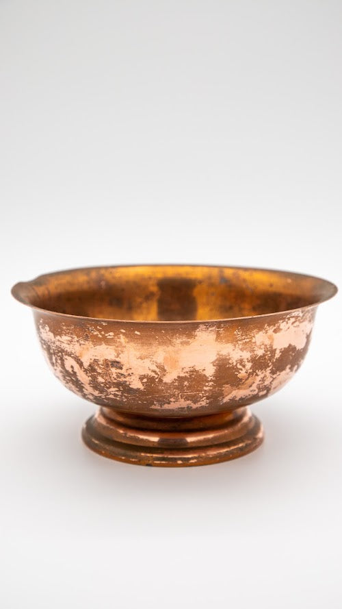 Vintage Coppercraft Guild Footed Copper Bowl, Taunton Massachusetts