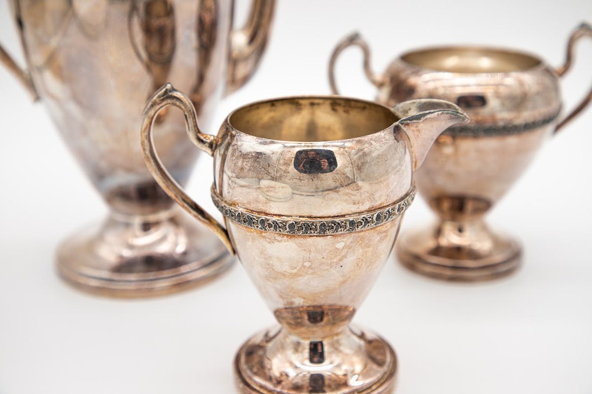 Vintage Academy Silver on Copper 3-Piece Coffee & Tea Service