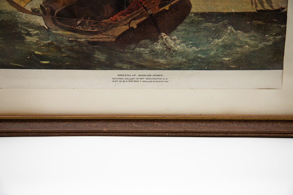 Breezing Up print detail showing National Gallery of Art caption