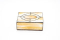 Vintage Amber & Cream Stained Glass Trinket Box