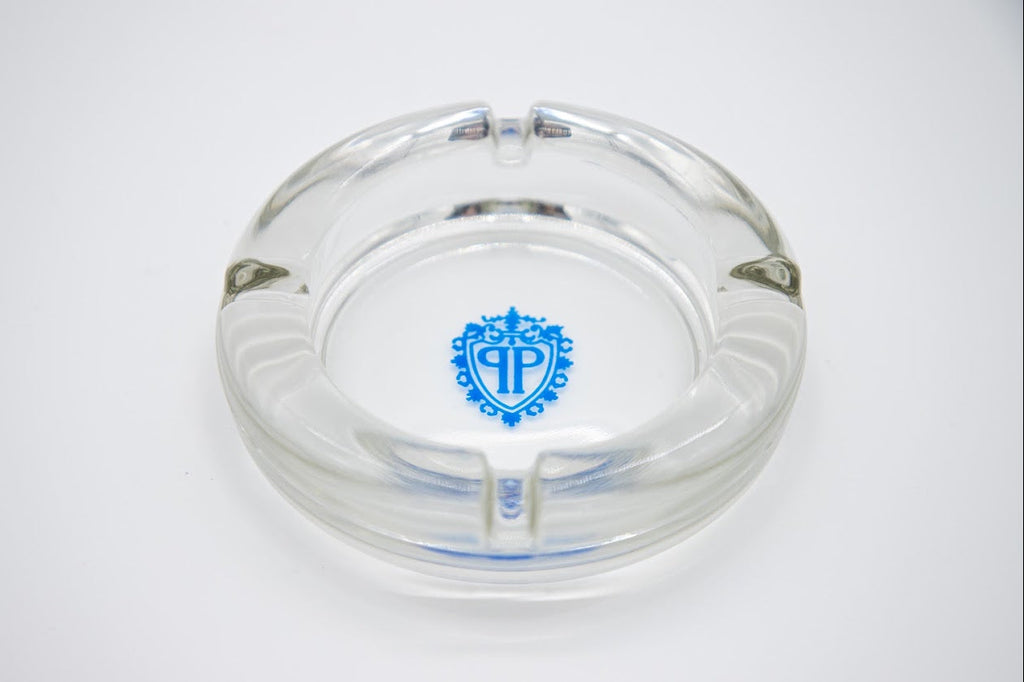 The Plaza Hotel New York, Vintage Crystal Ashtray with Cobalt Crest