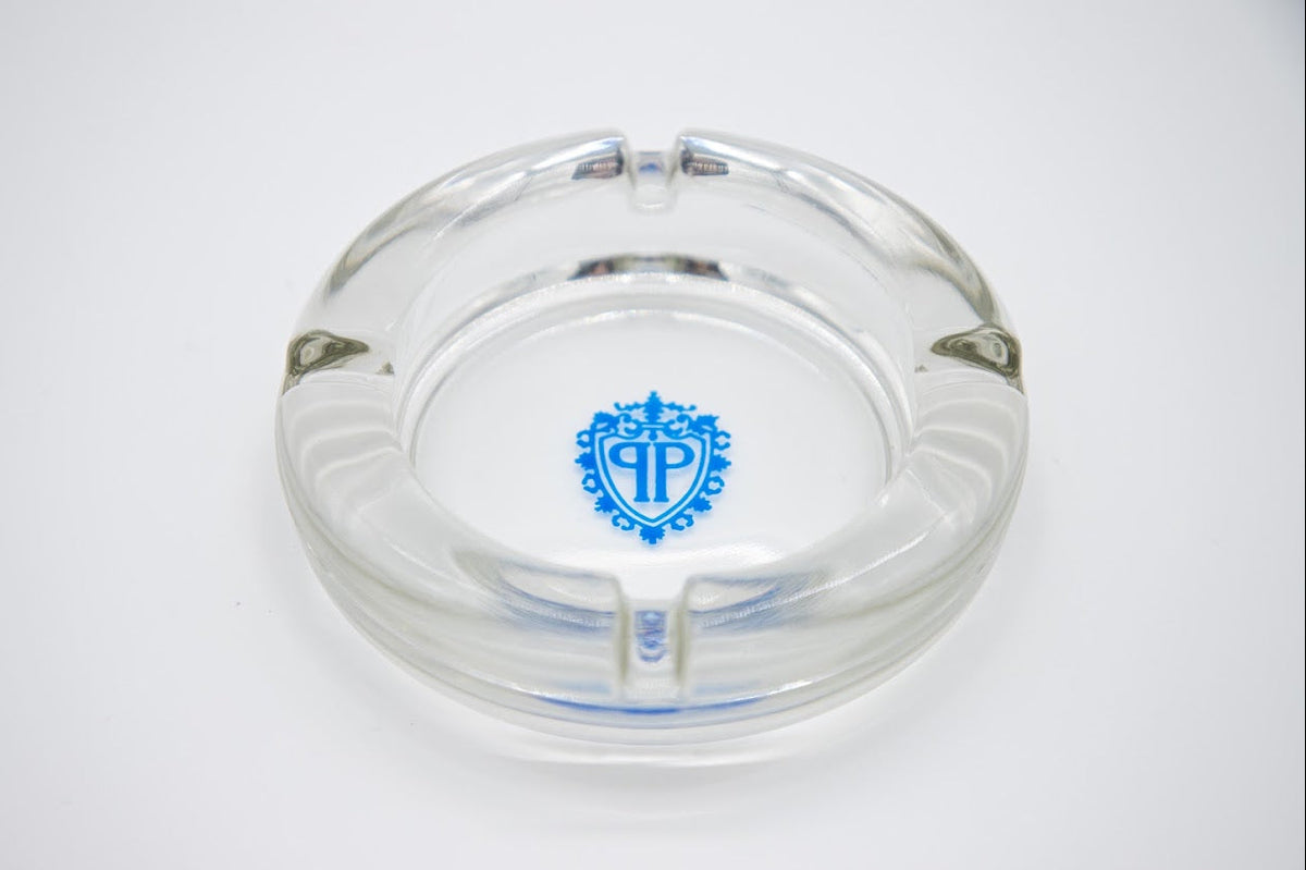 The Plaza Hotel New York, Vintage Crystal Ashtray with Cobalt Crest