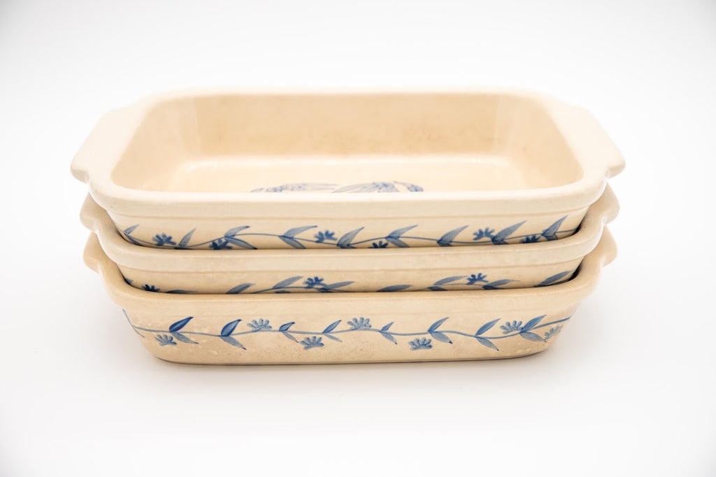 Vintage Nantucket Stoneware Blue Crab Casserole Dish