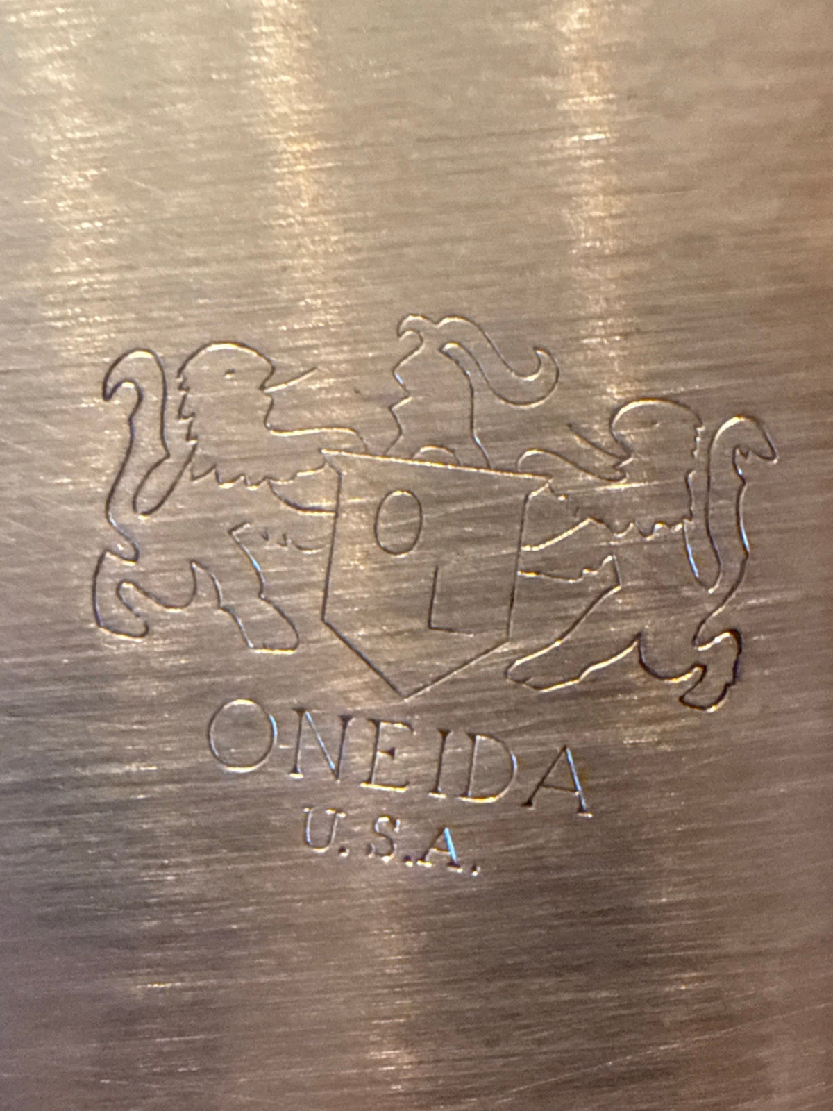 Oneida U.S.A. maker mark on vintage serving tray